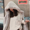 Lamb Plush Hooded Loose Coat Jacket Women