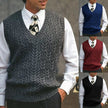 Knitted Vest V-neck Sweater Solid Color Casual