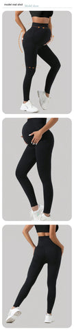 Pregnant Women Seamless Belly Support Outer Wear Yoga Pants