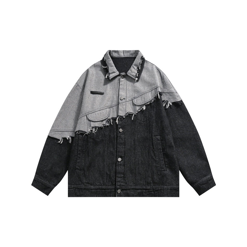 Lapel Denim Jacket For Men And Women