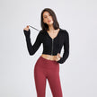 Short Cropped Cropped Sports Jacket Women's Slim Look Running Jacket Long Sleeve Top