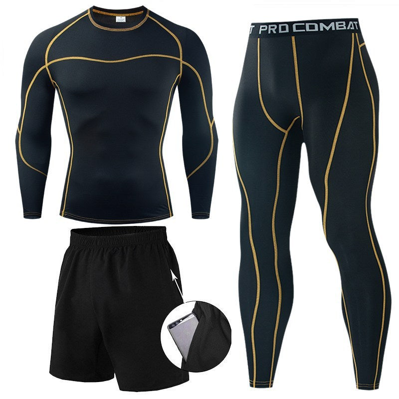 Men's Compression T-shirt Set Quick Drying Sports Tight