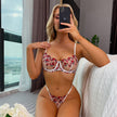 Women's Embroidered Flower Gathering Fun Underwear Set