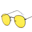 Round Frame Fashionable White Jingting Sunglasses