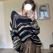 Slouchy Knit Shirt Thin Women Loose