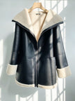 Nordic Leather Overcoat Coat For Women