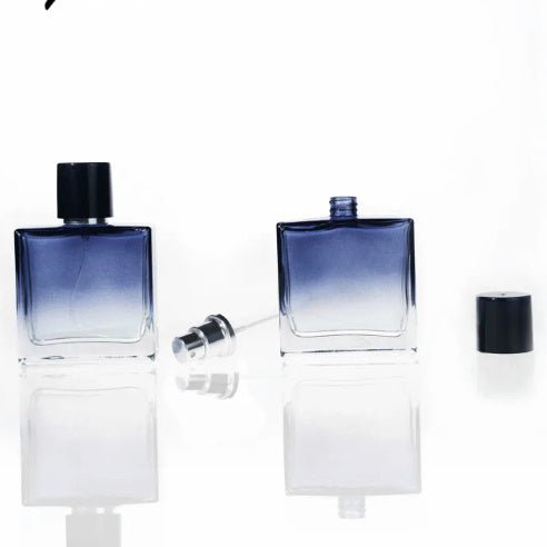 Flat Square Azure Gradient Color L Thick Bottom Portable Spray Perfume Sub-bottles