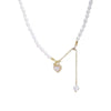 French Gentle Natural Pearl Heart Shell Necklace For Women