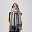 Rainbow Color-blocking Striped Scarf Winter Korean Style