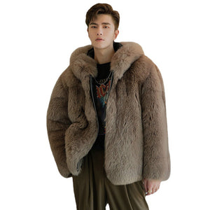 Men's Trendy Faux Fox Fur Coat