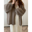 Elegant V-neck Knitted Cardigan Sweater Suit For Women