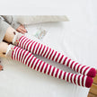 Christmas Long Socks Winter Women Striped Stockings New