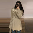 Retro British Style Loose Suit Woolen Coat Women