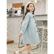 Older Children's Fashionable Mid-length Girl Woolen Coat