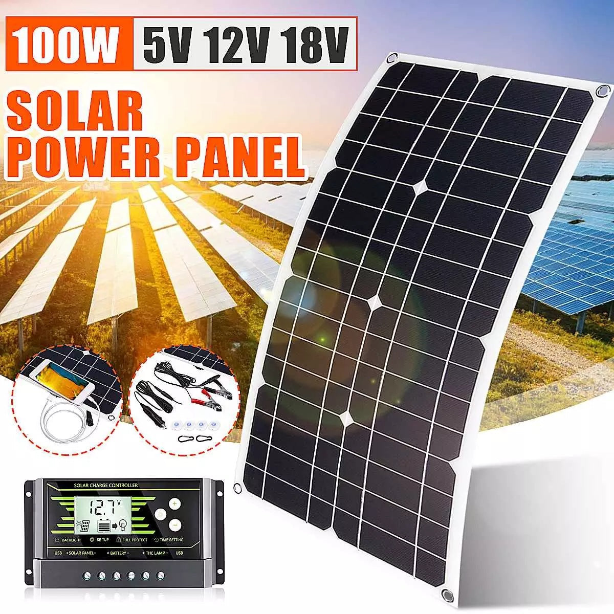 Single Crystal Flexible Solar Vehicle Portable Emergency Charging Panel