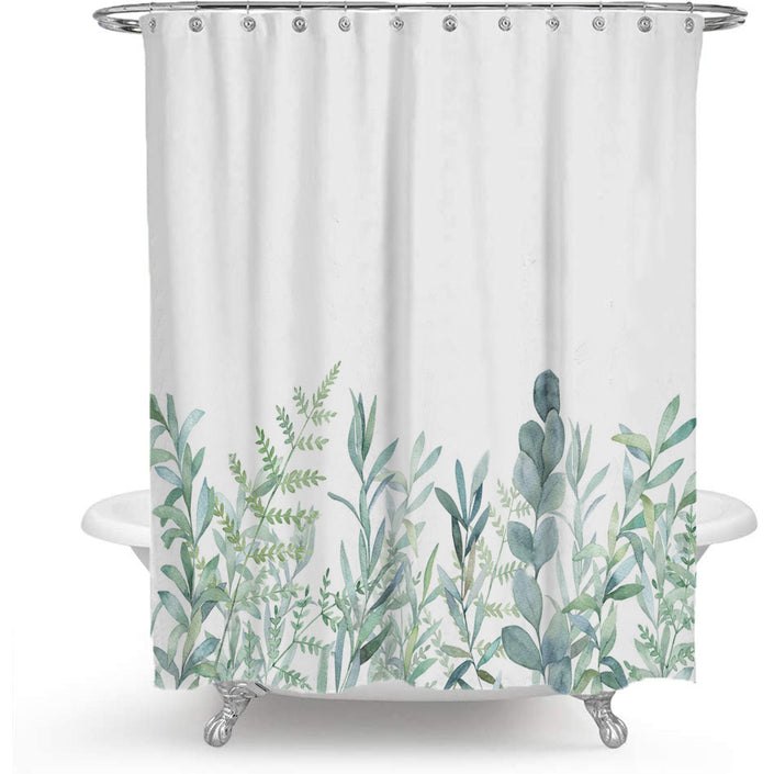 Color Floral Plant Shower Curtain Bathroom Curtain Polyester