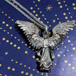 925 Sterling Silver Distressed Little Angel Necklace Cupid Pendant Men Vintage Jewelry