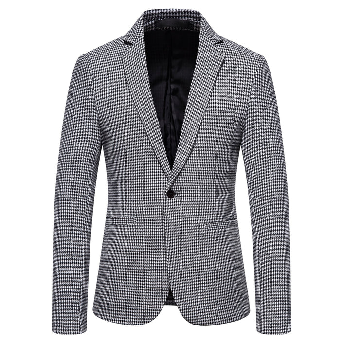 Men's Fashion Single Row One Button Suit Business Casual Trendy Woolen Suit Warm Jacket