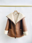 Nordic Leather Overcoat Coat For Women