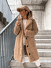 Long Sleeve Lapel Coat Lamb Wool Large Coat Women