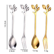 Creative Stainless Steel Branch Spoon Leaf Spoon Stainless Steel Fork Fruit Fork Cake Spoon