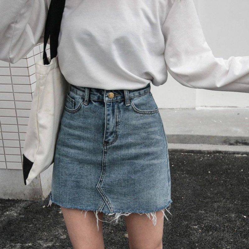 Gentillove Casual High Waist Pencil Denim Skirts Women Summer