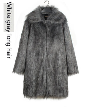 Men's Overcoat Faux Fur Coat Long Trench Coat