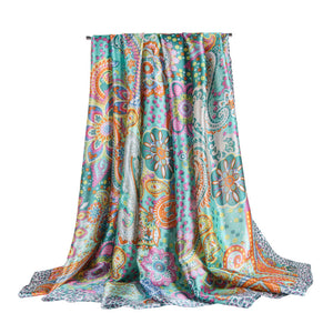 Women's Cashew Floral Silk Satin Long Scarf