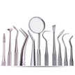 10 Piece Set Of Stainless Steel Tools For Dental Care And Cleaning