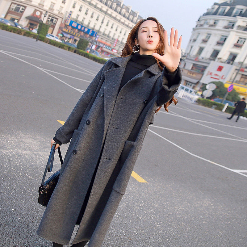 Woolen Coat Mid-length Over The Knee alpscommerce Long sleeve