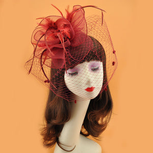 Women's British Elegant Retro Veil Top Hat