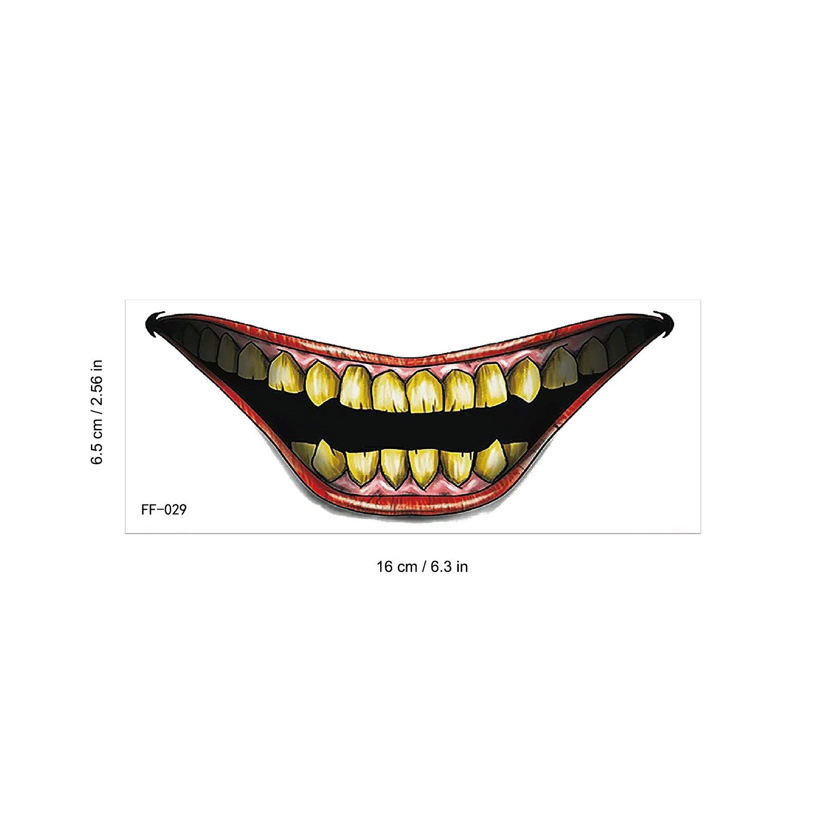 Halloween Horror Big Mouth Tattoo Sticker