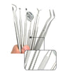 10 Piece Set Of Stainless Steel Tools For Dental Care And Cleaning