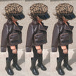 Children's New Fashion Leather Jacket And Cotton Coat