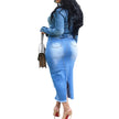 Women's Fashionable Hip-wrapped Stretch Denim Long Skirts