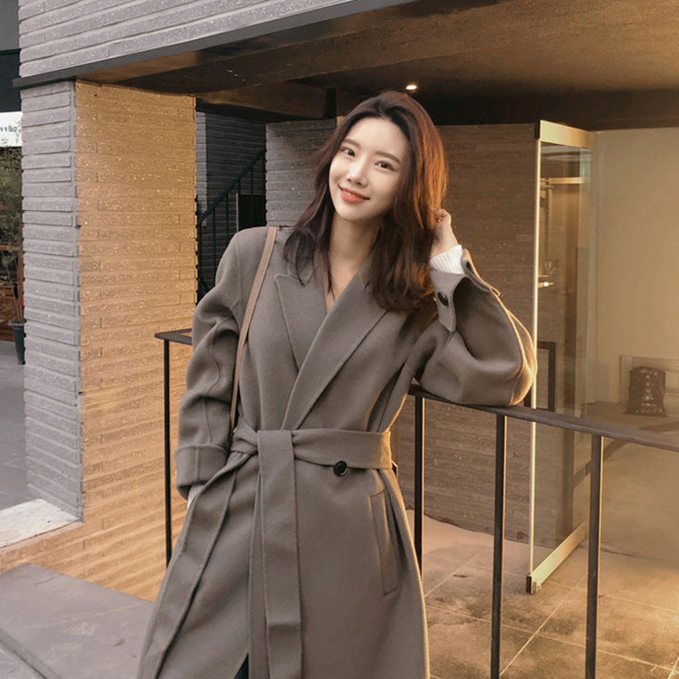 Women's Padded Cashmere Coat Long Over The Knee