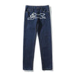 Casual Printed Straight Pants Straight Leg Wide Washed Jeans For Teenagers