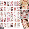 Halloween Scar Pattern Tattoo Stickers Waterproof