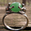 Frog Green Gemstone Ring Jewelry Matching For Men And Women