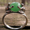 Frog Green Gemstone Ring Jewelry Matching For Men And Women