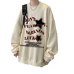 American High Street XINGX Letter Print Sweatshirt Men's Autumn Vintage Sweater