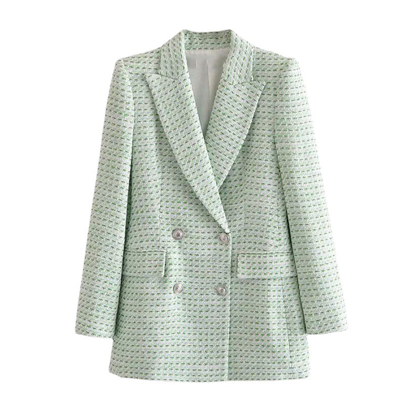 Quality Women's Plaid Texture Blazer