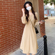 V-neck With Big Long Female Autumn French Gentle Dress