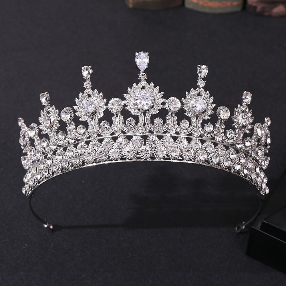 Women's Alloy Set Zircon Crown Head Jewelry