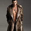 Men's Suit Collar Imitation Fur Coat