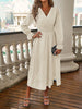 Alpscommerce Elegant Jacquard Long Sleeve Dress