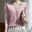 Women's Short Long Sleeve Cashmere Knitted Cardigan Coat