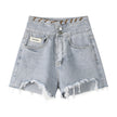 High Waisted Wide Leg Denim Shorts For Women