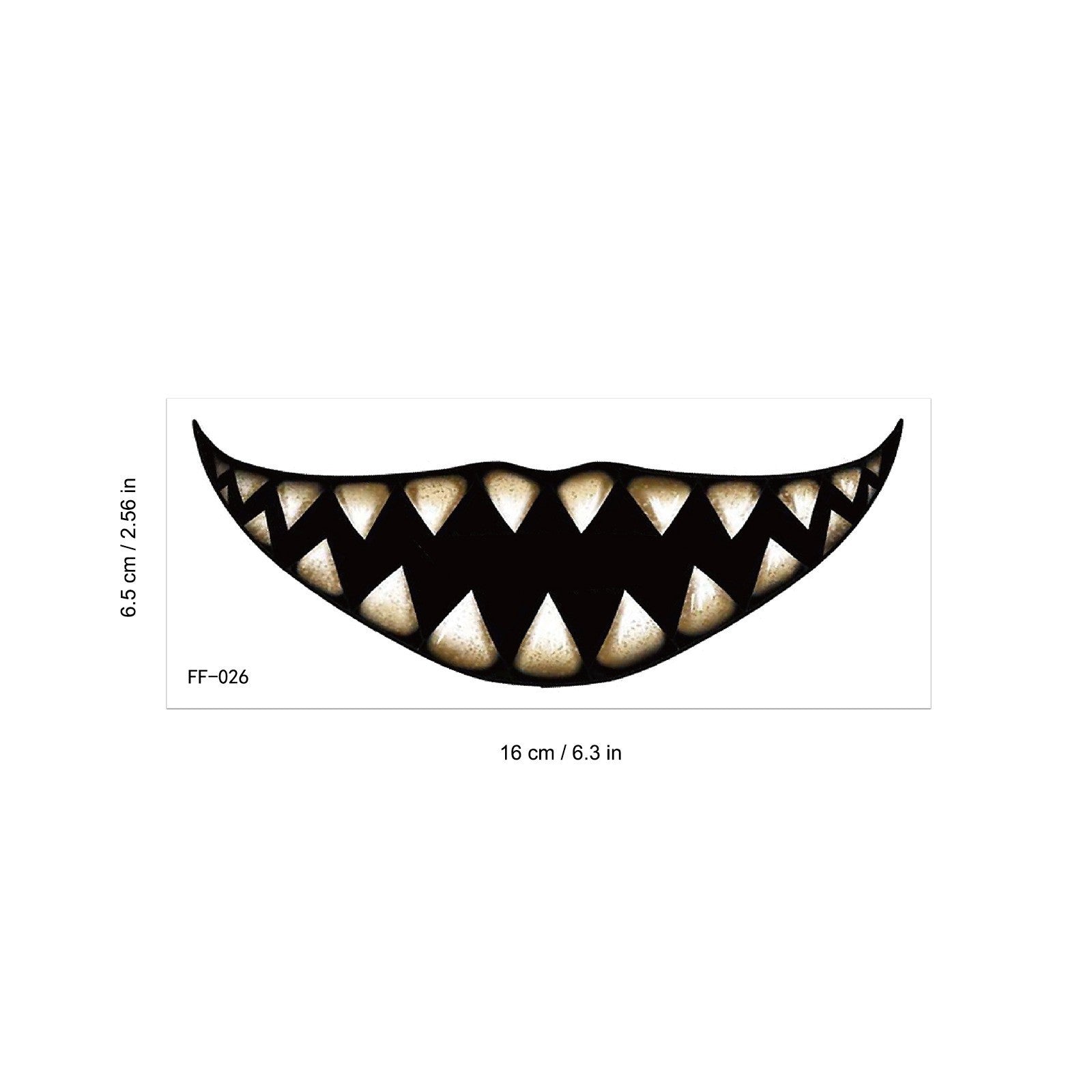 Halloween Horror Big Mouth Tattoo Sticker