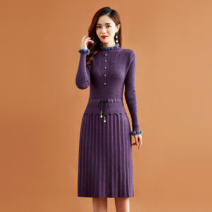 Sweater Bottom Skirt Autumn And Winter Knitting Dress For Women